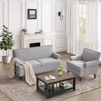 Fauteuil et causeuse en tissu