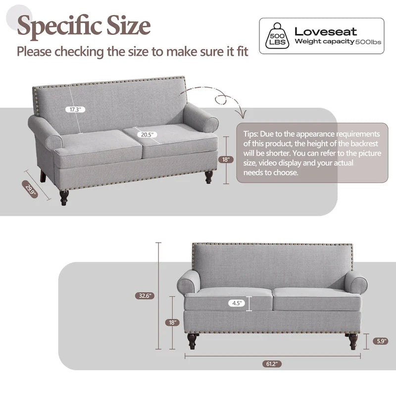 Fauteuil et causeuse en tissu