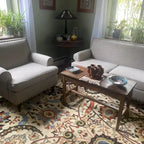 Fauteuil et causeuse en tissu