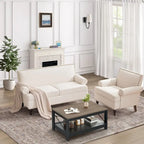 Fauteuil et causeuse en tissu