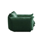 Canapé modulable en tissu chenille avec ottoman