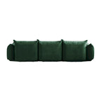 Canapé modulable en tissu chenille avec ottoman