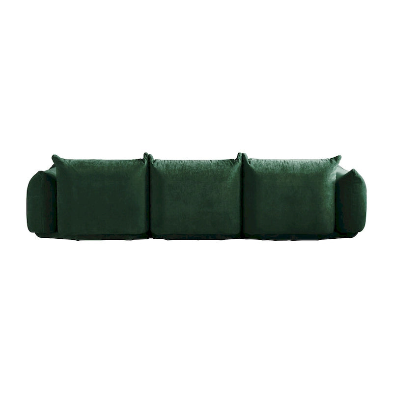 Canapé modulable en tissu chenille avec ottoman