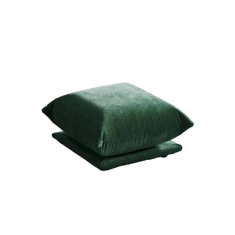 Canapé modulable en tissu chenille avec ottoman