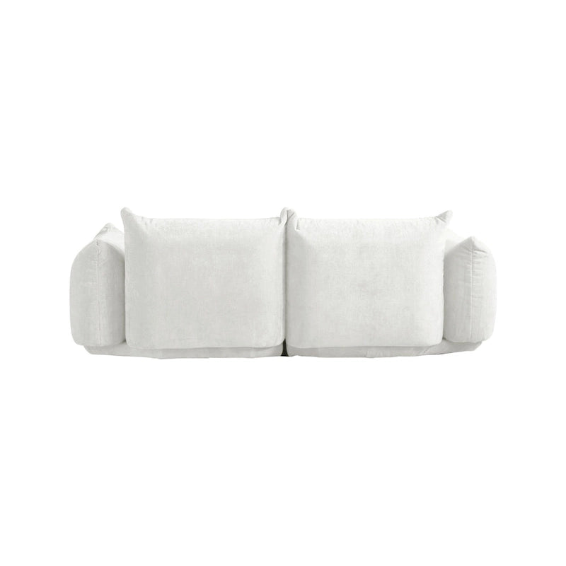 Canapé modulable en tissu chenille avec ottoman