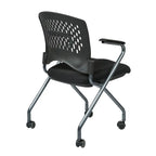 Chaise pliante de luxe avec dossier enveloppant en plastique ventilé