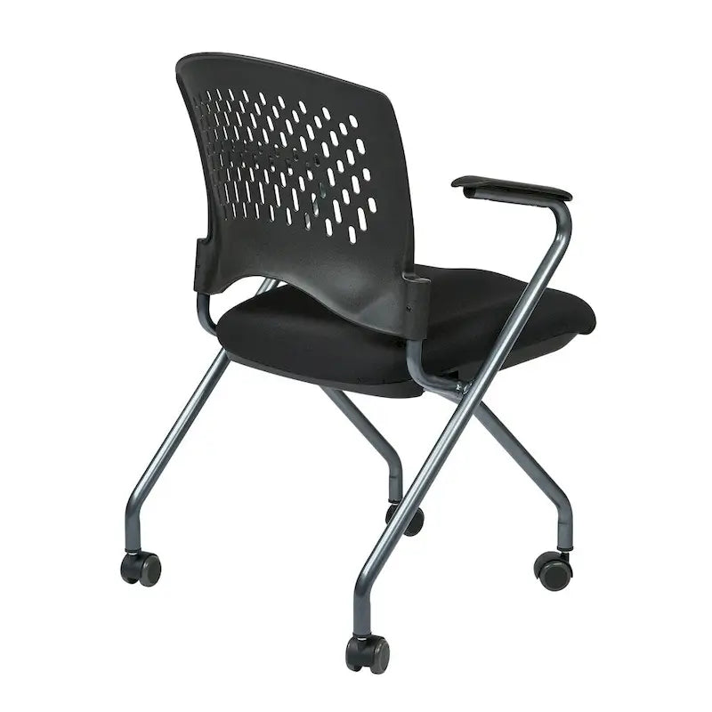 Chaise pliante de luxe avec dossier enveloppant en plastique ventilé