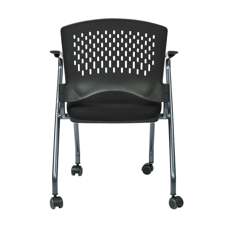 Chaise pliante de luxe avec dossier enveloppant en plastique ventilé