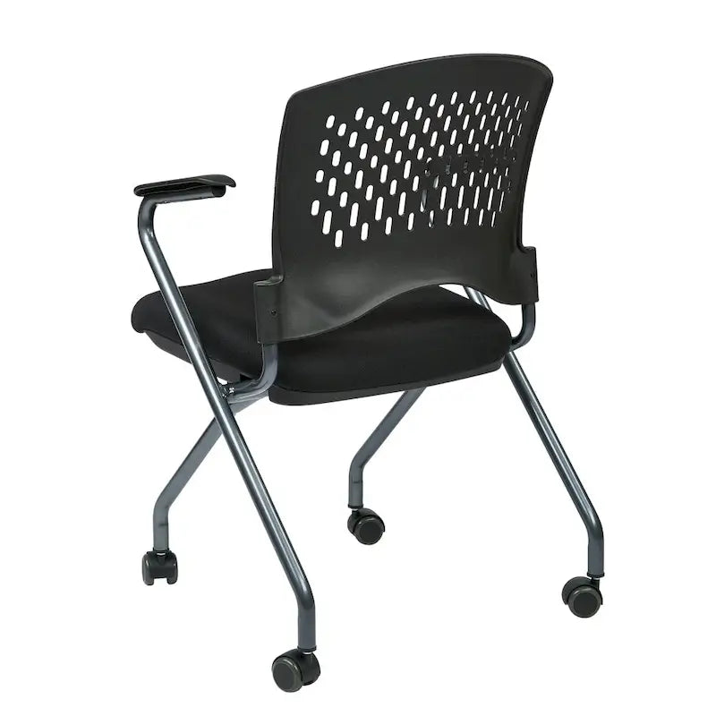 Chaise pliante de luxe avec dossier enveloppant en plastique ventilé