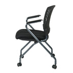 Chaise pliante de luxe avec dossier enveloppant en plastique ventilé