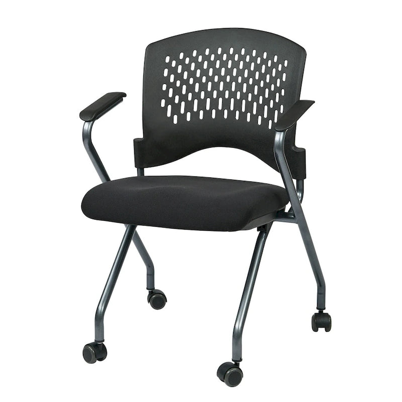 Chaise pliante de luxe avec dossier enveloppant en plastique ventilé