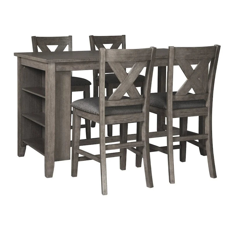 Table de salle à manger rectangulaire à hauteur de comptoir avec rangement