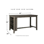 Table de salle à manger rectangulaire à hauteur de comptoir avec rangement