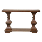 Table basse marron avec plateau épais en chêne massif
