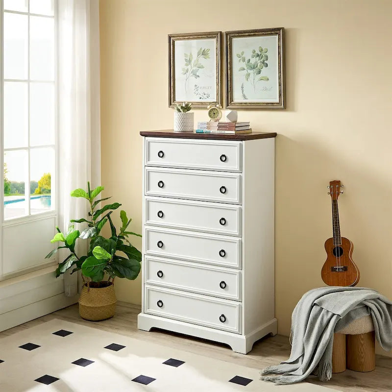 Organisateurs de placard commode modernes à 6 tiroirs pour chambre à coucher