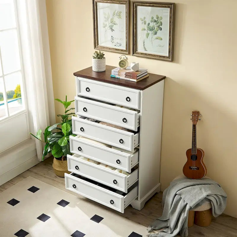 Organisateurs de placard commode modernes à 6 tiroirs pour chambre à coucher