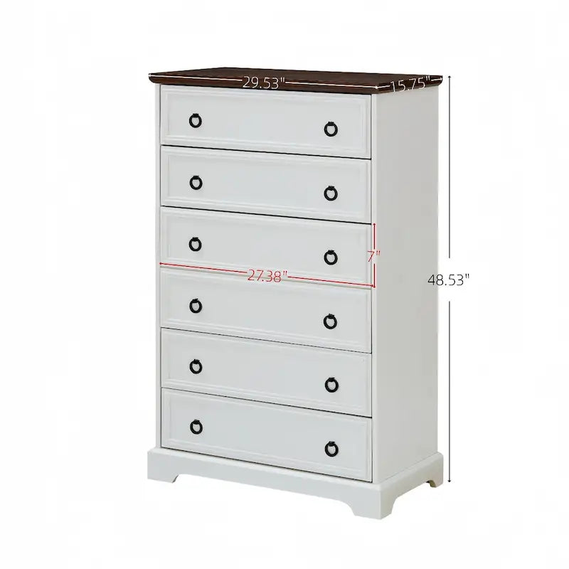 Organisateurs de placard commode modernes à 6 tiroirs pour chambre à coucher