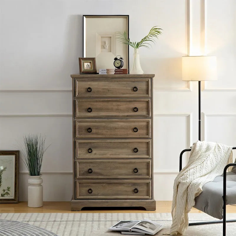 Organisateurs de placard commode modernes à 6 tiroirs pour chambre à coucher