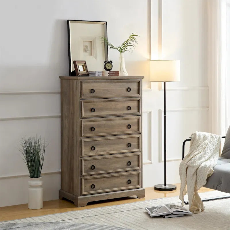 Organisateurs de placard commode modernes à 6 tiroirs pour chambre à coucher