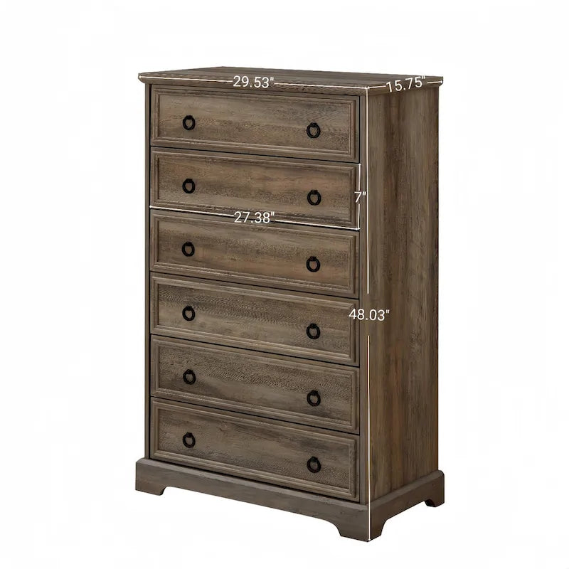 Organisateurs de placard commode modernes à 6 tiroirs pour chambre à coucher