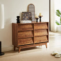 Commode double à 6 tiroirs au design biseauté et de style vintage