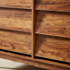 Commode double à 6 tiroirs au design biseauté et de style vintage