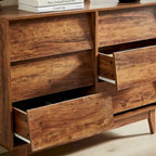 Commode double à 6 tiroirs au design biseauté et de style vintage