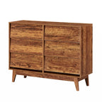 Commode double à 6 tiroirs au design biseauté et de style vintage