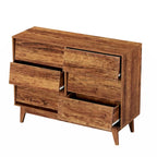 Commode double à 6 tiroirs au design biseauté et de style vintage