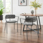 Chaise de salle à manger en tissu avec accoudoirs