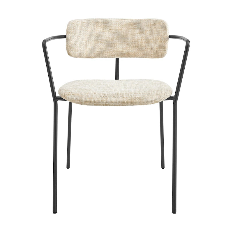 Chaise de salle à manger en tissu avec accoudoirs