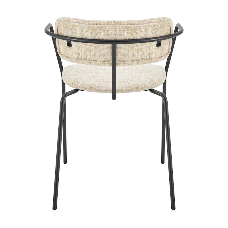 Chaise de salle à manger en tissu avec accoudoirs