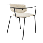 Chaise de salle à manger en tissu avec accoudoirs