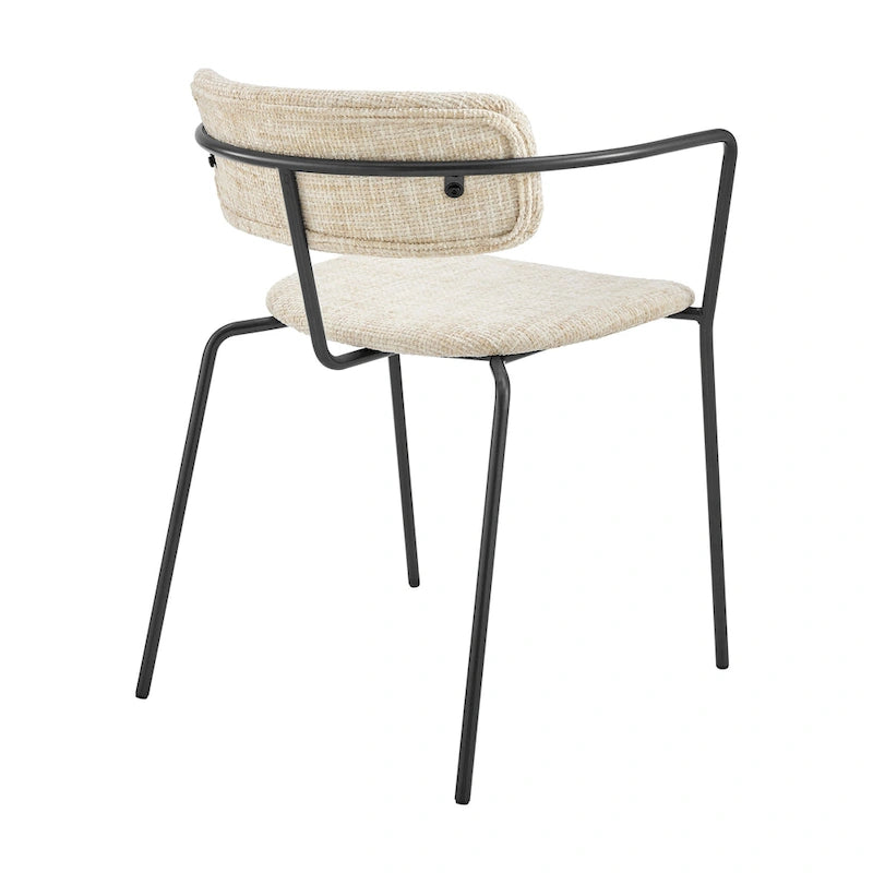 Chaise de salle à manger en tissu avec accoudoirs