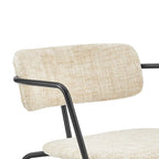 Chaise de salle à manger en tissu avec accoudoirs