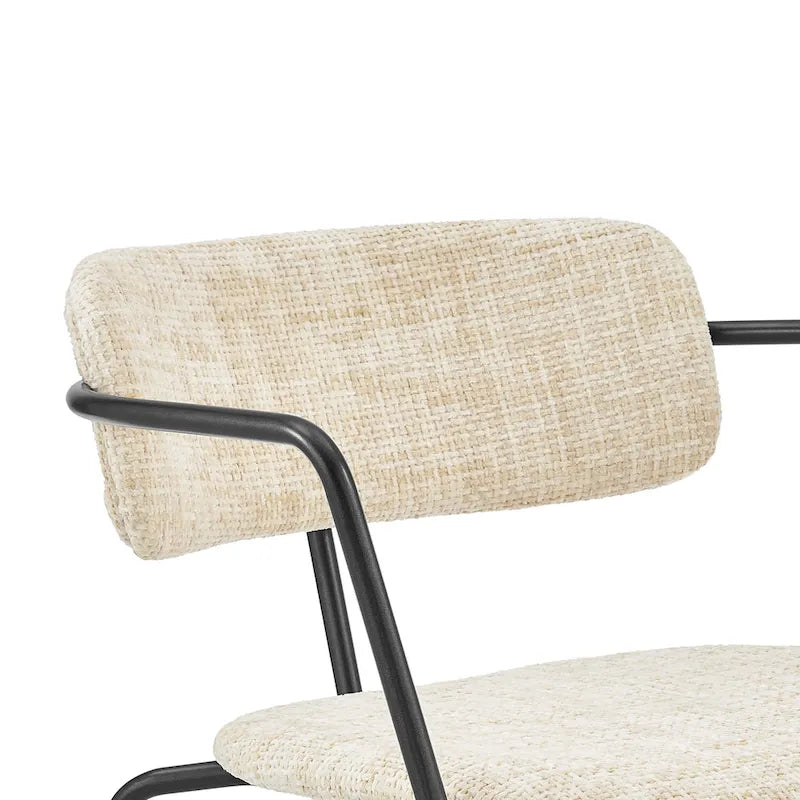 Chaise de salle à manger en tissu avec accoudoirs