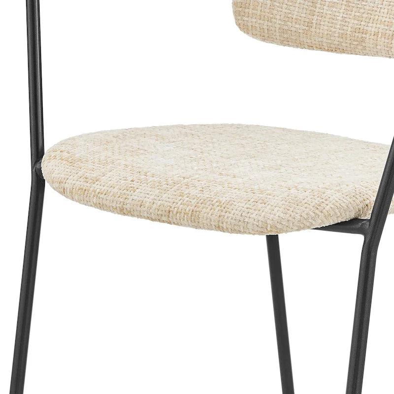 Chaise de salle à manger en tissu avec accoudoirs