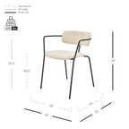 Chaise de salle à manger en tissu avec accoudoirs