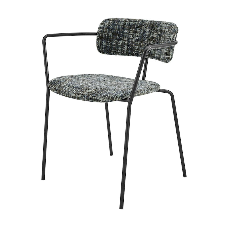 Chaise de salle à manger en tissu avec accoudoirs