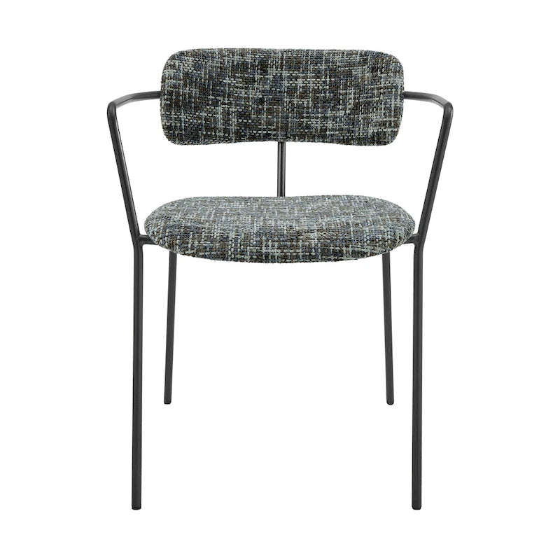 Chaise de salle à manger en tissu avec accoudoirs