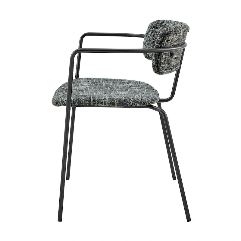 Chaise de salle à manger en tissu avec accoudoirs