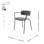 Chaise de salle à manger en tissu avec accoudoirs