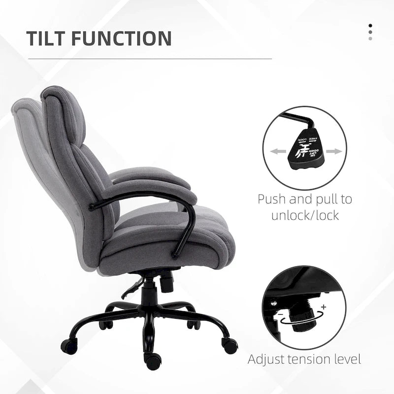 Fauteuil de bureau de direction grand et robuste à dossier haut