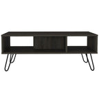 Table basse rectangulaire à 2 niveaux blanche