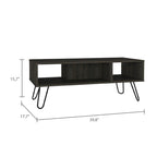 Table basse rectangulaire à 2 niveaux blanche