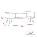 Table basse rectangulaire à 2 niveaux blanche