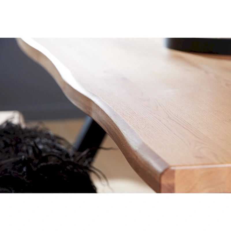 Table à manger scandinave à bord ondulé
