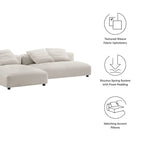 Canapé modulable en tissu rembourré avec méridienne