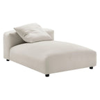 Canapé modulable en tissu rembourré avec méridienne