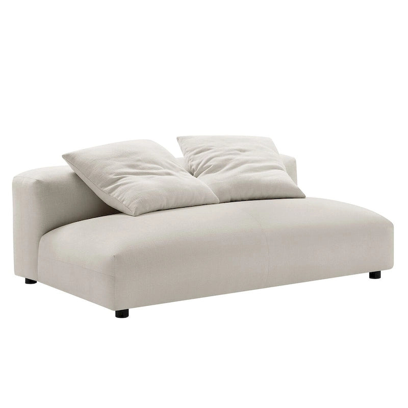 Canapé modulable en tissu rembourré avec méridienne